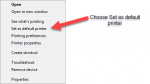 windows 7 set default printer